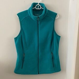 L.L. Bean Women's Teal Zip-Front Fleece Vest